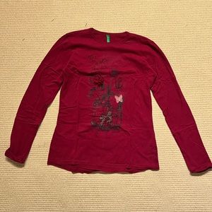 Red United Colors of Benetton Shirt with Flowers